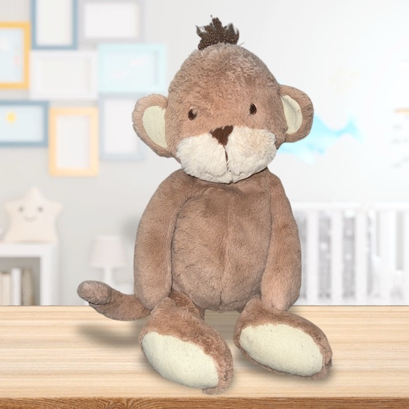 HTF HALLMARK BROWN MONKEY CUDDLY SNUGGLER BIG STUFFED...